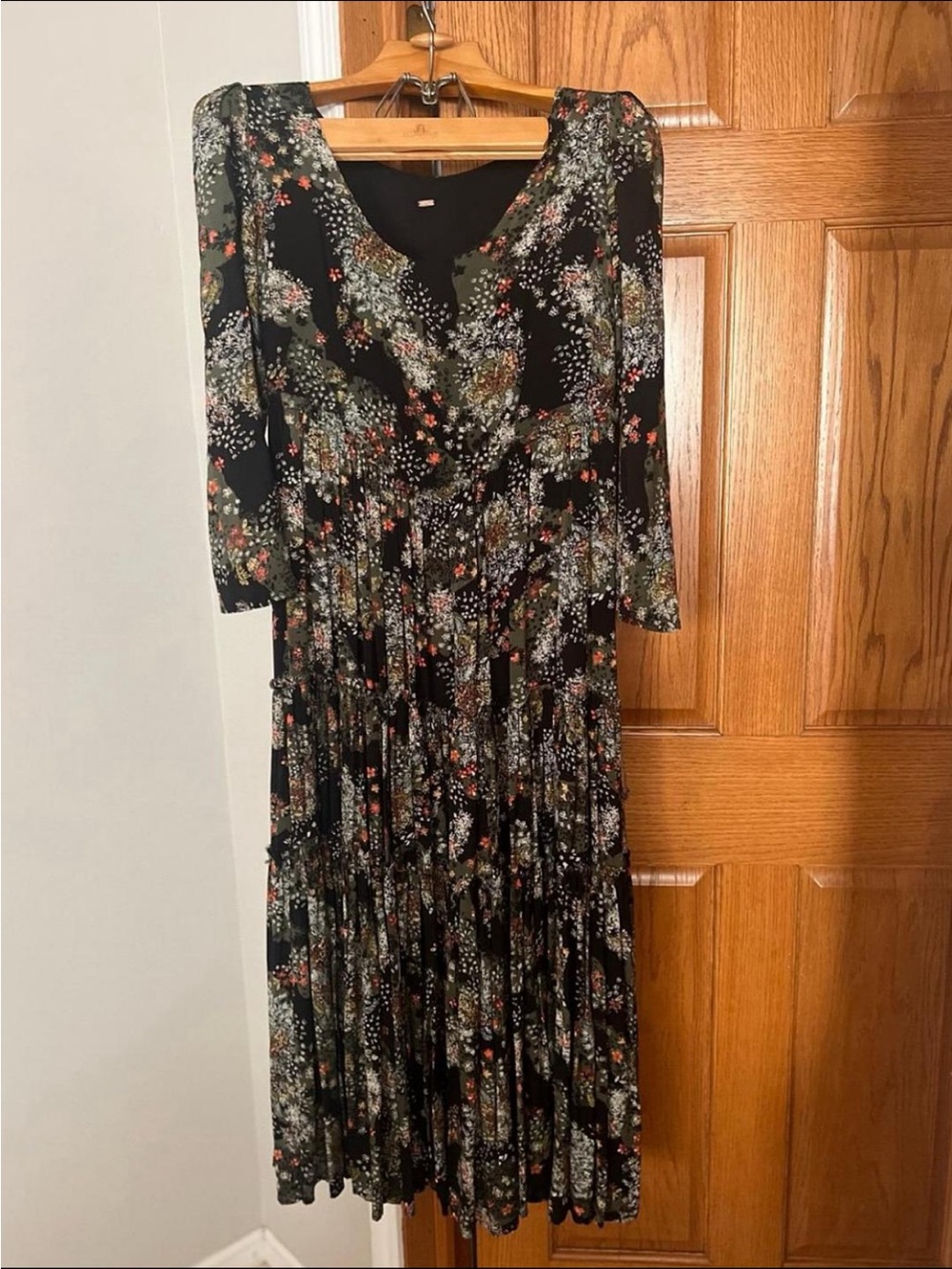 free people floral full length dress - size medium